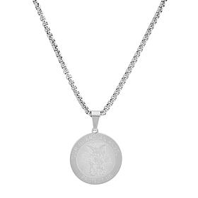 Men's Stainless Steel Guardian Angel Pendant with Chain
