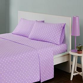 Mi Zone Polka Dot Cotton Sheet Set - Purple - Twin