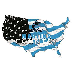 Miami Marlins USA Shape Flag Cutout