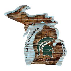 Michigan State Distressed State with Logo