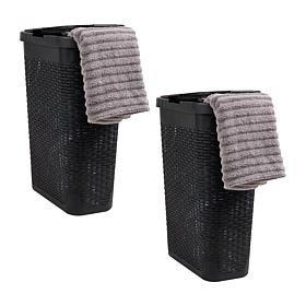 Mind Reader 40 Liter Laundry Hamper Set of 2 Black