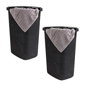 Mind Reader 60 Liter Slim Laundry Hamper Set of 2 Brown