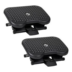 Mind Reader Footrest Height Adjustable Plastic Set of 2