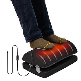 Mind Reader Heated Memory Foam Footrest Under Desk with 4 Heat Setting