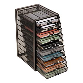 Mind Reader Mesh 10-Compartment Desk Organizer, Black