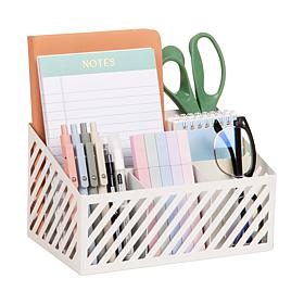 Mind Reader Metal Desktop Organizer with Cut-Out Design
