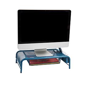 Mind Reader Metal Mesh Monitor Stand and Desk Organizer with Drawer