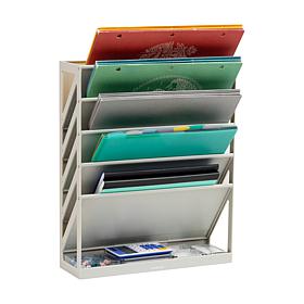 Mind Reader Plastic 5 Tier Wall Mount Vertical File Storage