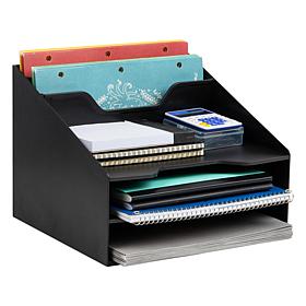 Mind Reader Plastic Desktop Organizer Vertical File Holder Pink