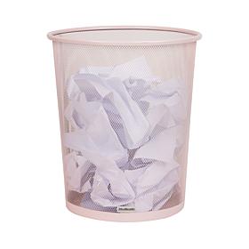 Mind Reader Round Metal Garbage Waste Basket