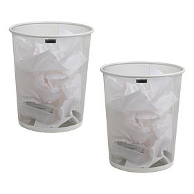 Mind Reader Round Metal Mesh Trash Waste Paper Basket Set of 2