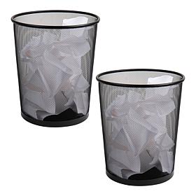 Mind Reader Round Metal Mesh Trash Waste Paper Basket Set of 2