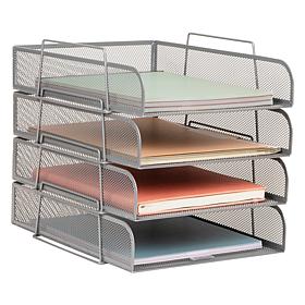 Mind Reader Stackable Paper Tray Desktop Organizer Metal