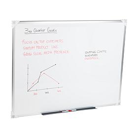 Mind Reader Wall Mount Dry Erase Magnetic Board with Marker Shelf