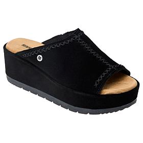 Minnetonka® Paislee Whipstitch Suede Wedge Slide Sandal