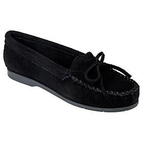 Minnetonka® Tie Slip-On Genuine Suede Moccasin Loafer 