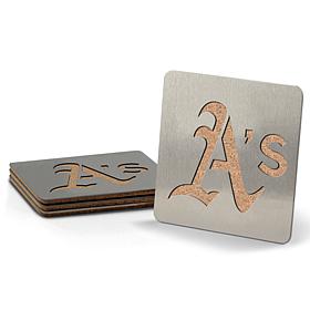 MLB Boasters 4-piece Coaster Set - Oakland Athletics
