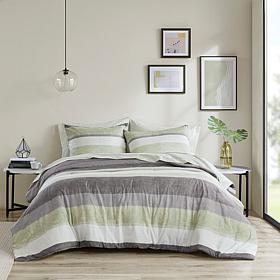 Modern Stripe Comforter Bed in a Bag Set with Sheets