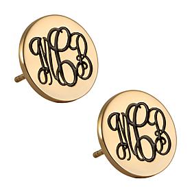 Monogram Disc Earrings