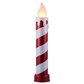 Mr. Christmas 36" Red and White Striped Metallic Blow Mold Candle