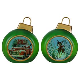 Mr. Christmas Set of 2 12" LED Blow Mold Ornaments