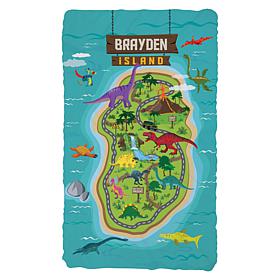 My Dinosaur Island Personalized Fuzzy Throw Blanket 