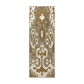 My Magic Carpet Ochre Ikat Washable Runner Rug 2.5'x7'