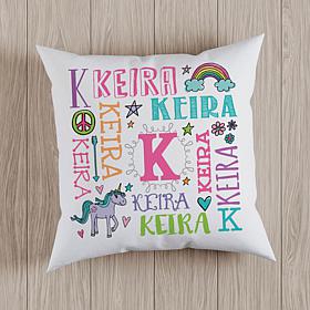 My Name Personalized Pastel Throw Pillow