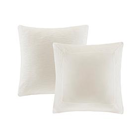 N Natori Hanae Cotton Blend Yarn-Dyed 26" x 26" Euro Sham - White