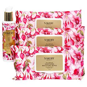 Nakery 4pc Pure Refresh Wipes + Intimate Moisturizer Collection