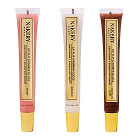 Nakery Beauty 3-Piece Plumping Lip Flip Shimmer Gloss Collection