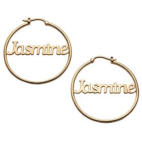 Name Medium 35mm Hoop Earrings
