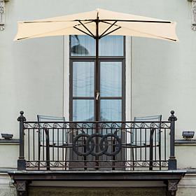 Nature Spring 9' Half-Canopy Patio Umbrella - Tan