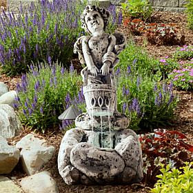 Navarro LED Lighted Outdoor Cherub Fountain with Pump