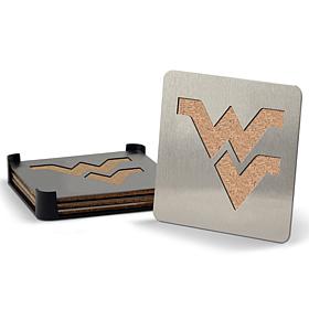 NCAA Boasters 4-piece Coaster Set - West Virginia Mountaineers