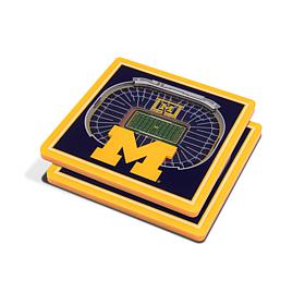 NCAA Michigan Wolverines 3-D Stadium Views Coaster Set