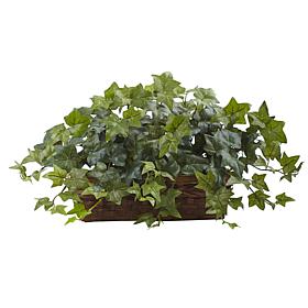 Nearly Natural 12.5" Puff Ivy with Ledge Basket