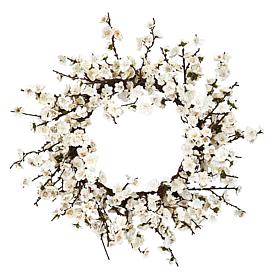 Nearly Natural 24" Plum Blossom Wreath