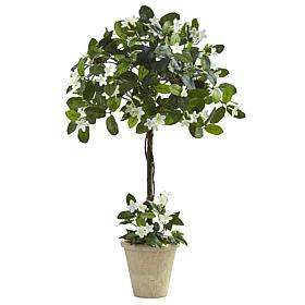 Nearly Natural 3' Stephanotis Topiary with Planter