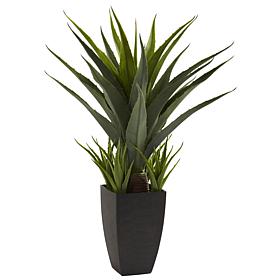 Nearly Natural 30" Agave with Black Planter