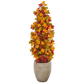 Nearly Natural 42 in. Autumn Maple Tree in Sand Colored Planter