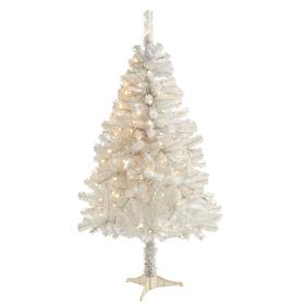 Nearly Natural 5' White Christmas Tree with 150 Clear LED Lights