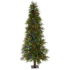 Nearly Natural 6' Fir Artificial Christmas Tree with 250 Color LEDs