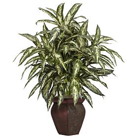 Nearly Natural Aglaonema with Decorative Vase