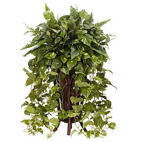 Nearly Natural Vining Mixed Greens with Decorative Stand