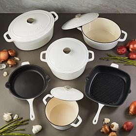 Neo 10-piece Cast Iron Cookware Set, White
