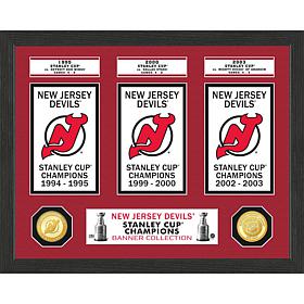 New Jersey Devils Stanley Cup Banner Collection Photo Mint