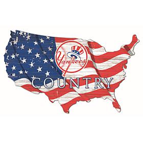 New York Yankees USA Shape Flag Cutout