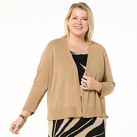Nina Leonard 3/4-Sleeve Sweater Knit Bolero