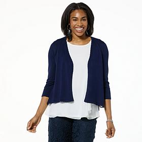 Nina Leonard 3/4-Sleeve Sweater Knit Bolero